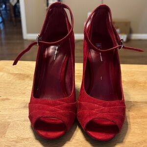INC International Concepts Red Suede Heels